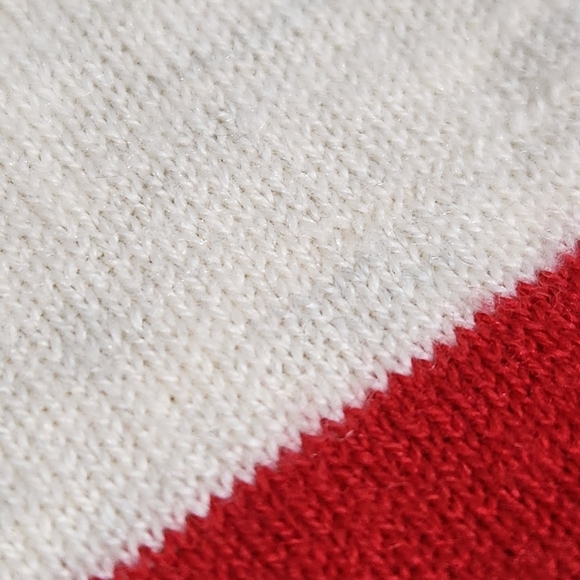 Gap v neck striped tunic sweater red cream small - Picture 3 of 14